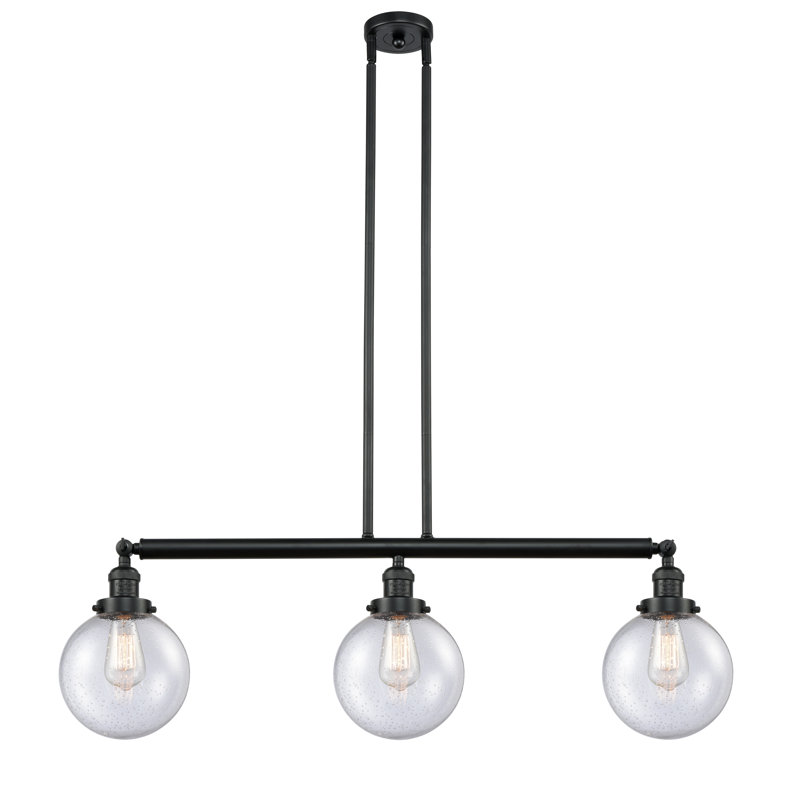 Albanie 3 - Light Kitchen Island Pendant, No Bulb Included, Seedy, Matte Black