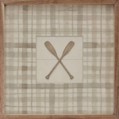 Vintage Wooden Oars Check Print