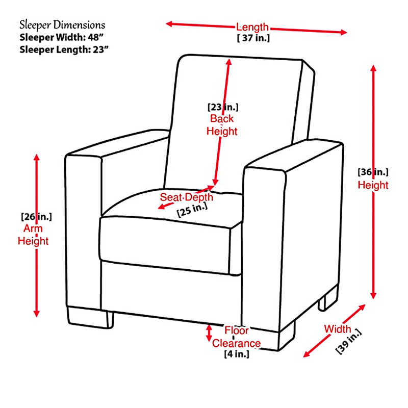 Fauteuil rembourré convertible avec rangement, Brun, Beige