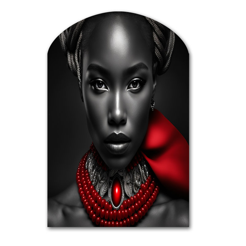 «The Lady with the Red Ruby III», art féminin en forme d'arche, H 34 po x l 25 po