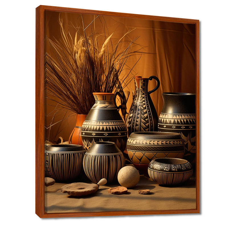 Art de la ville de Villeparis, poterie Serenity I, H 20 po x l 12 po x P 1 po, Cadre flottant brun