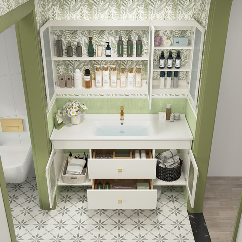 Armoire de salle de bain style français de luxe crème