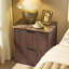 Ensemble de chambre à coucher 3 pièces, commode cannelée 9 tiroirs et ensemble de table de chevet 2 pièces, chêne brun