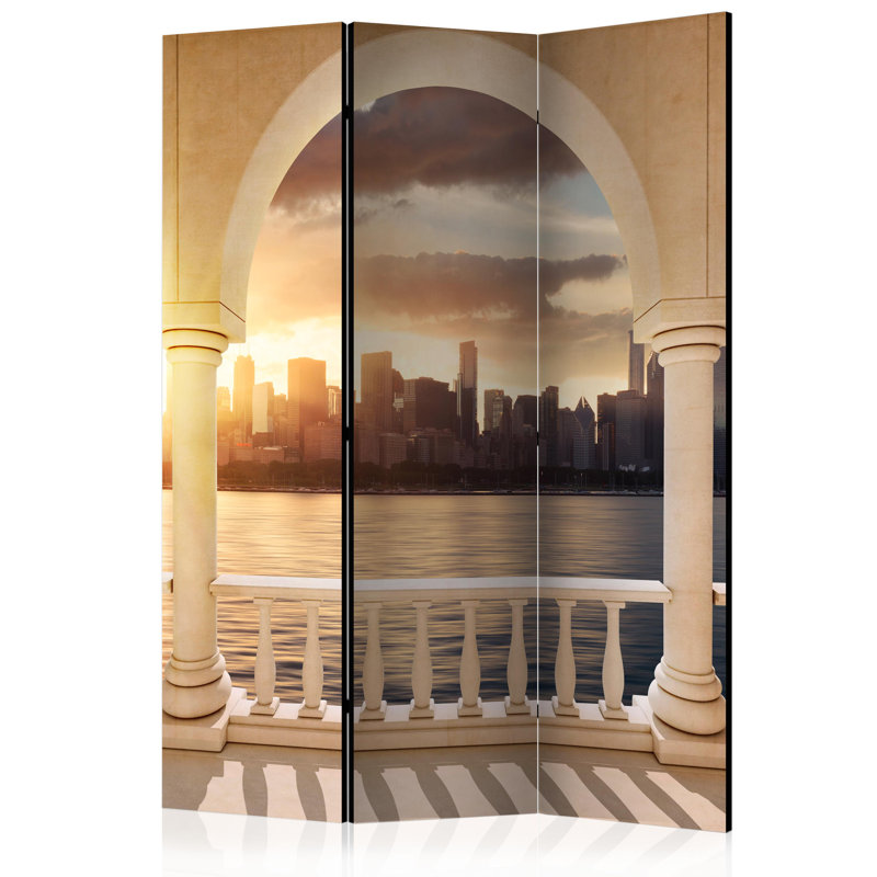 Govinda 135cm W x 172cm H 3 - Panel Solid Wood Folding Room Divider