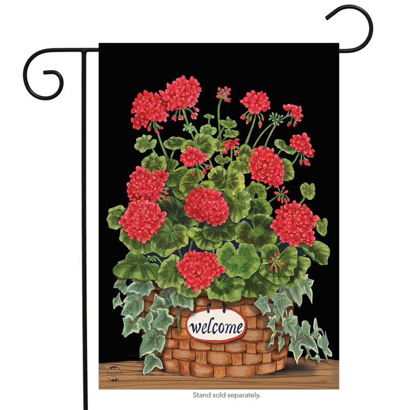 Welcome Geraniums Summer Garden Flag