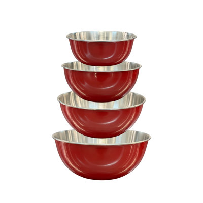 Buckingham Stainless Steel Set Of 4 Mixing Bowls Cream