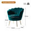 Donata  Modern Velvet Barrel Chair with Channel Tufted Back and Scalloped Seashell Edges-705274792