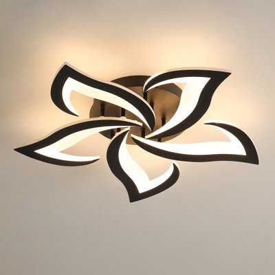 Rachna Dimmable 60cm LED Integrated Semi Flush Mount Ceiling Light With Remote control