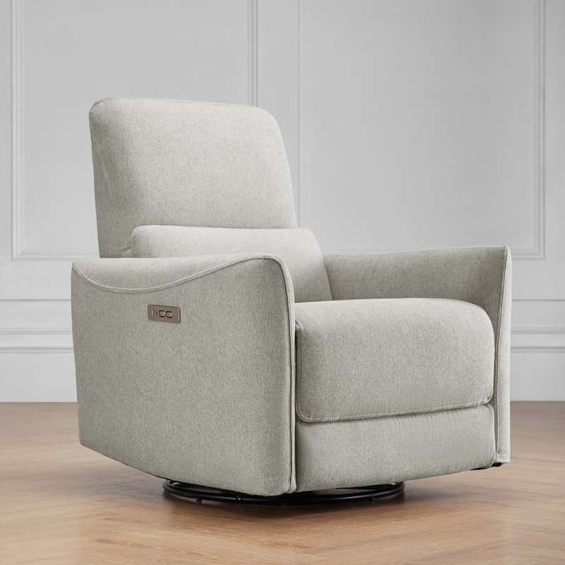 Upholstered swivel Power Recliner, Dove Gray