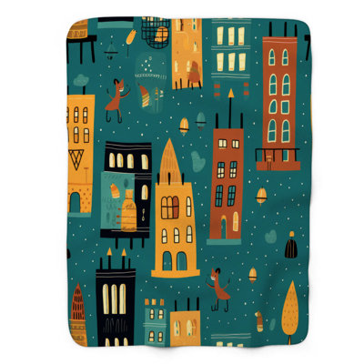 Imaginative Cityscape - 1 pièce Sherpa Premium