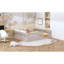 Lit plateforme double en bois avec garde-corps-689515429
