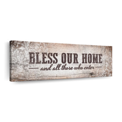 «Bless Our Home Typographie», impression sur toile