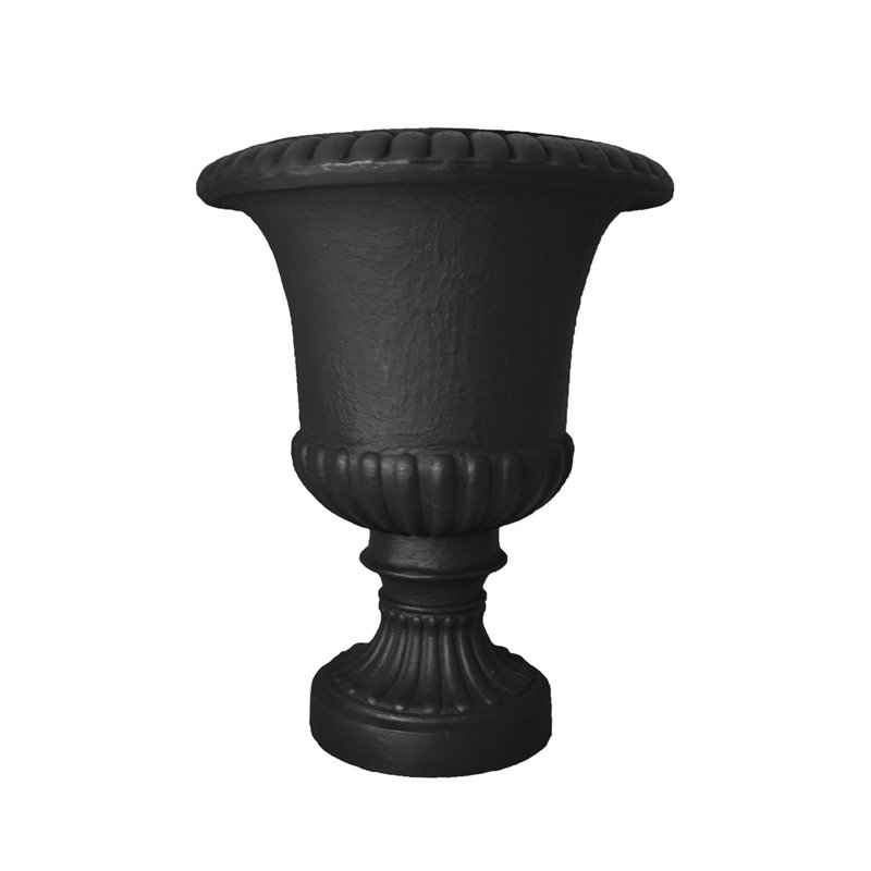 Aloizas Tusco Products Plastic Indoor/Outdoor Large Urn Planter, Black, 22in
