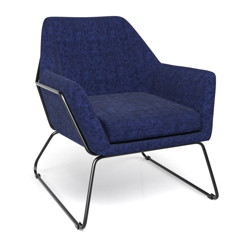 Fauteuil Geraci, 100 % polyester bleu marine