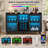 47'' W Black Sideboard Buffet Cabinet with LED Wine Rack, Open Storage Shelves and Metal Frame-615466941