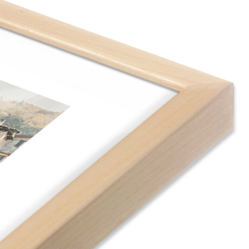 Imprimé Village Reflections, Raw Maple Single Picture Framed, H 15 po x l 12 po x P 1,25 po