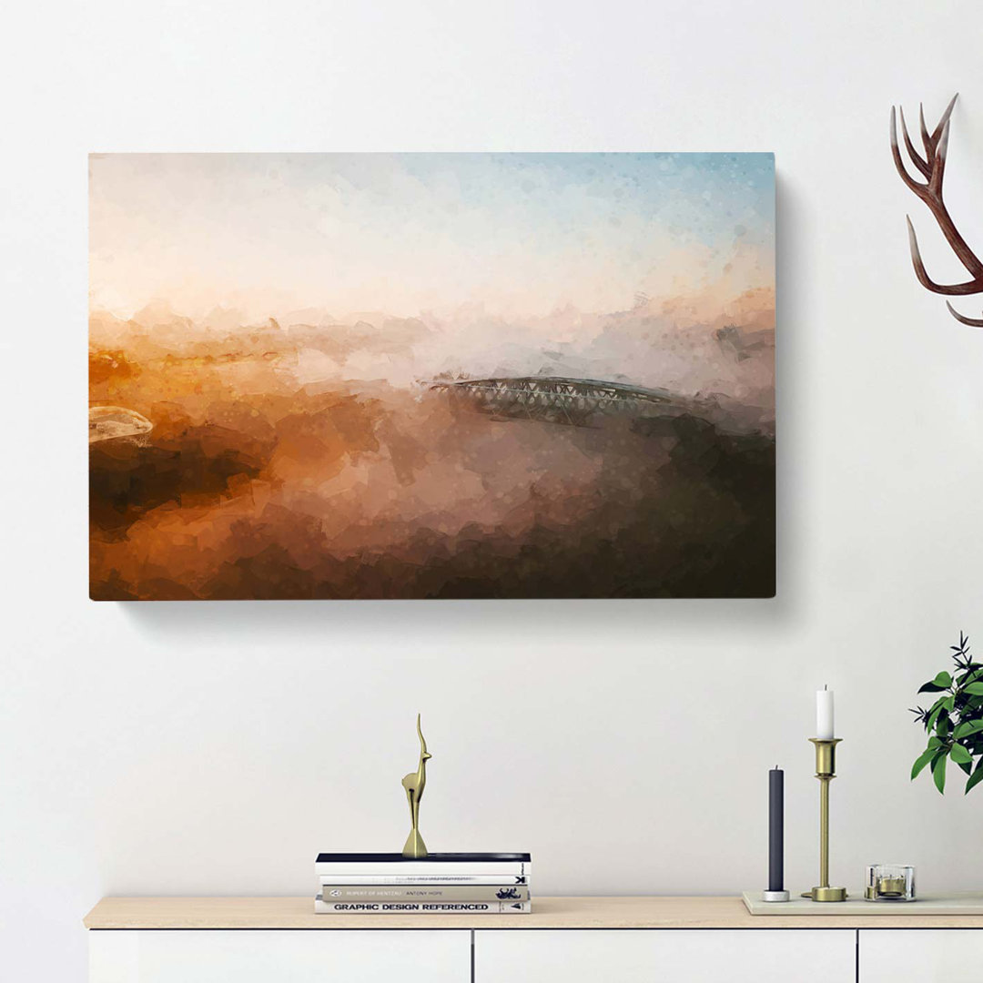 John Frost Bridge In The Netherlands In Abstract - Wrapped Canvas