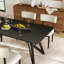 Ensemble de salle à manger 5 pièces, table de salle à manger avec trépied et 6 chaises bouclées, noir-134367060