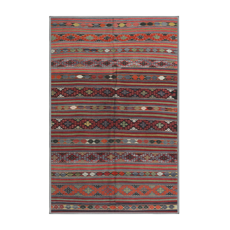 Tapis traditionnel mehroon/noir/crème Ellizabeth, Rectangle 4 pi x 6 pi