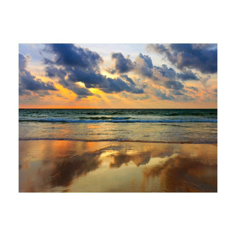 Murale coucher de soleil coloré sur la plage, 90" L x 118" W