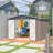 10' X 10' Metal Storage Shed For Ourdoor, Steel Yard Shed  With Design Of Lockable Doors, Utility And Tool Storage For Garden, Backyard, Patio, Outside Use-123375758-123375759
