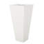 Jardinière extérieure blanche matte de 13,39 po x H 28,5 po - Pierre coulée fuselée, pour la cour arrière de 28,9 po, rehausse le patio-217102338