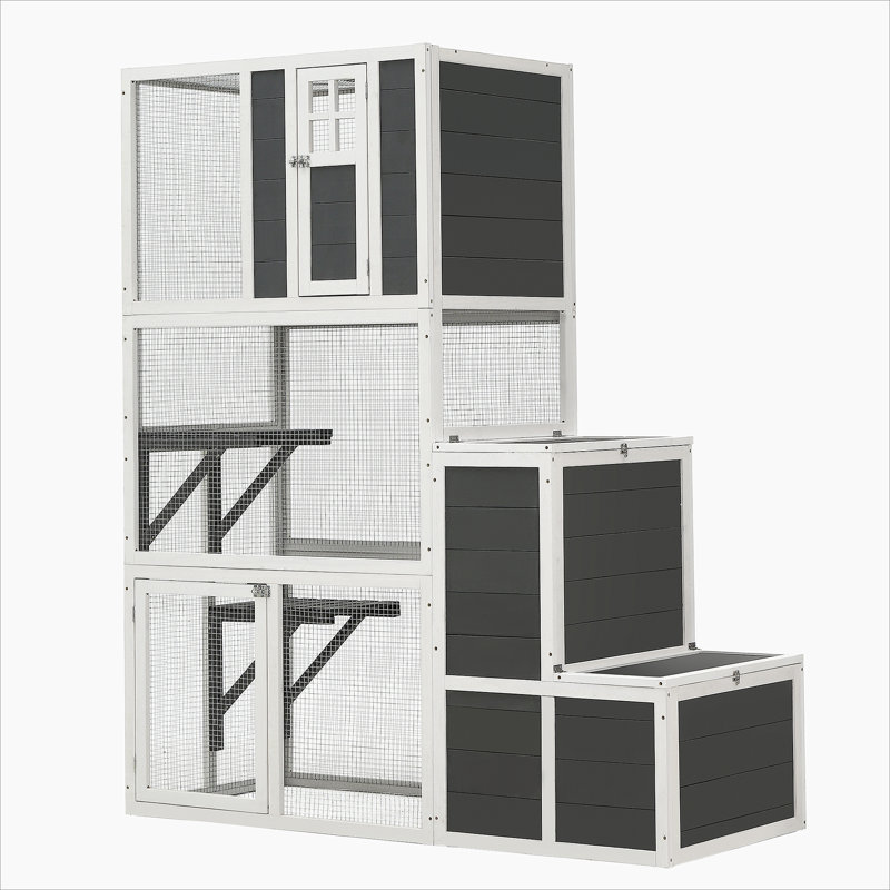 Versatile Outdoor And Indoor Cat House With Multiple Platforms And Safety Features For Cats' Comfort And Fun