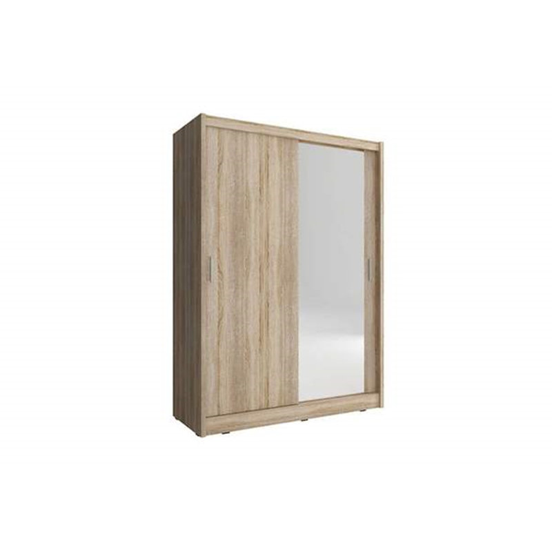 Darbonne 2 Door Manufactured Wood Wardrobe, Oak Sonoma, 200cm H x 130cm W x 62cm D