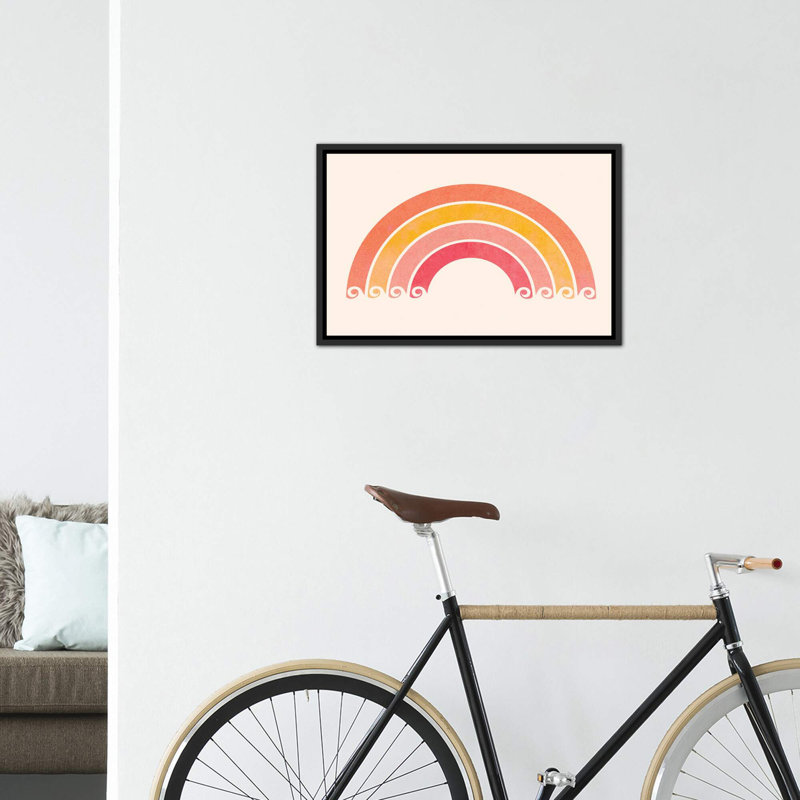 «Retro Rainbow Waves» par Modern Tropical - impression d'art graphique, H 18 po x l 26 po x P 1,5 po