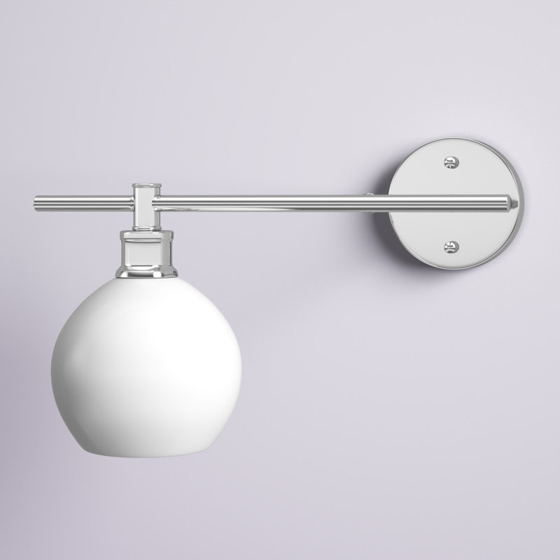 Drinkard Dimmable Bath Sconce, Chrome, Frosted White