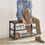 3-Tier Shoe Bench with Metal Mesh Shelves-884150672
