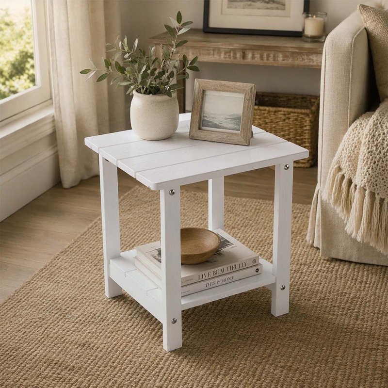 Élégante table d'appoint pour les rassemblements extérieurs, les collations et la détente avec un design durable à double couche