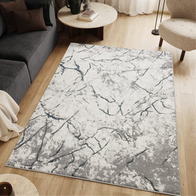7 Ft. 10 In. X 6 In., Area Rug, Rectangle, And Grey, Abstract Pattern, Machine-made, , Modern, , Casual, , 0.42 Pile, Stain Grey Machine-made Modern Casual Style, Pile Height, For Home