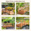 Passerelle à arc classique en bois avec garde-corps pour passage d'étang Outsunny 5FT, orange