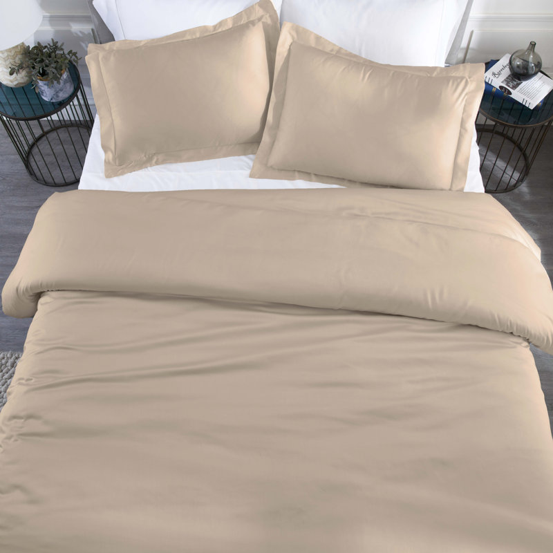 Ensemble de housse de couette 100% modal en bois de hêtre, Housse de couette grand et 2 taies d'oreiller stan, Lin