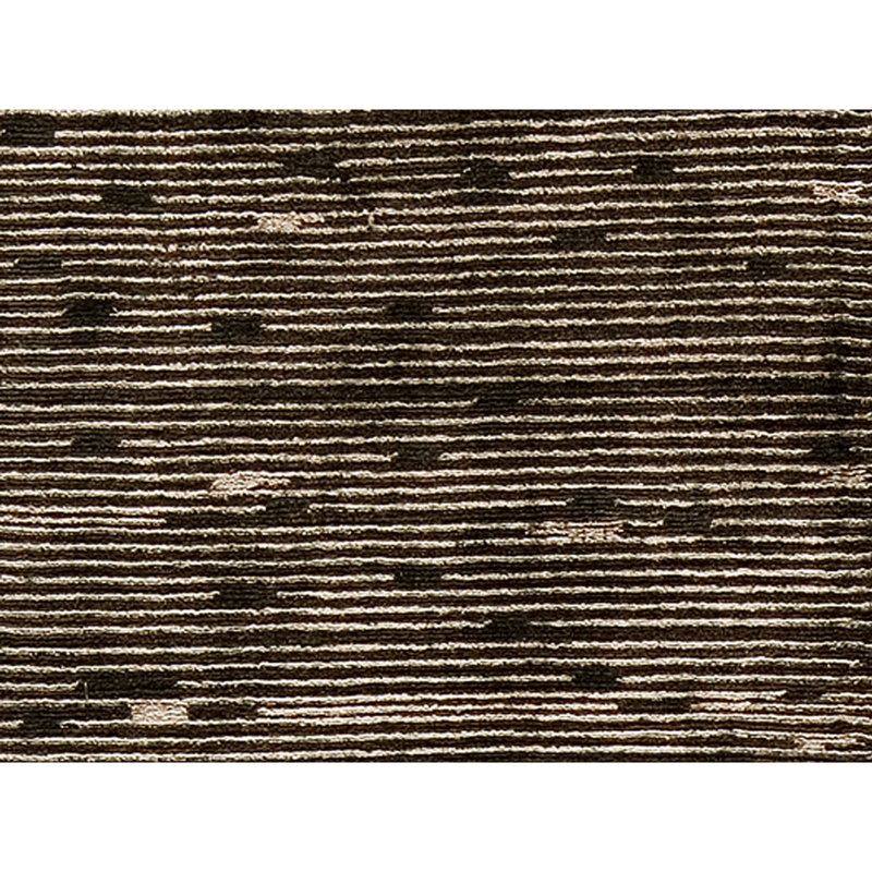 Tapis chocolat / beige noué à la main, Rectangle 12 pi x 15 pi