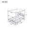 Lit plateforme à baldaquin en métal pour lit grand avec 2 commodes, lit blanc, taille, 2 tiroirs de rangement,