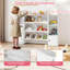 Bibliothèque et rangement pour jouets pour enfants avec 8 boîtes ouvertes et 2 armoires à une porte - blanc-1659345872