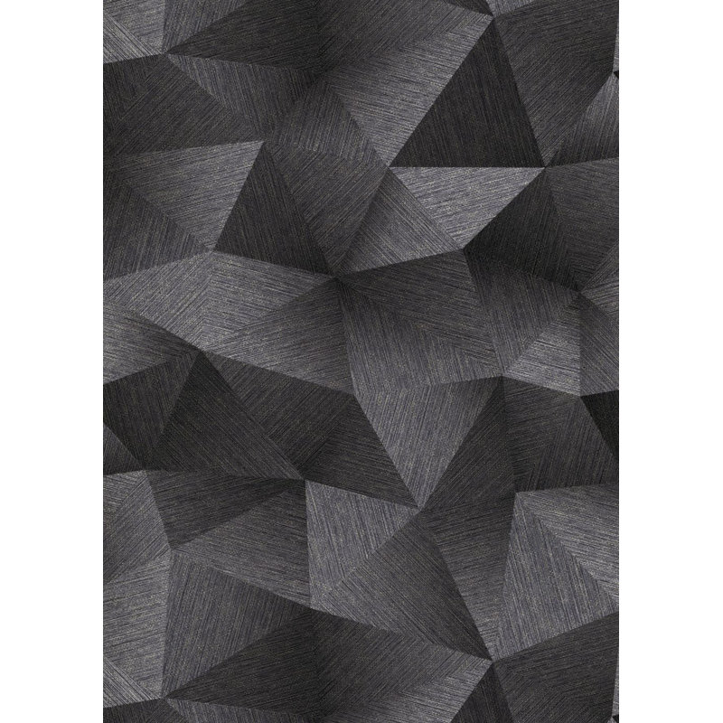 33' L x 21" W Textured Wallpaper Roll, Anthracite/Metallic