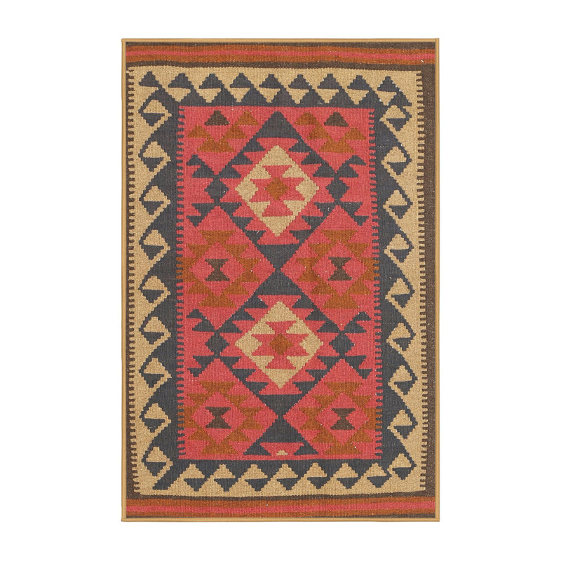 Tapis noir / orange / beige Chatwin, Rectangle 8 pi x 12 pi