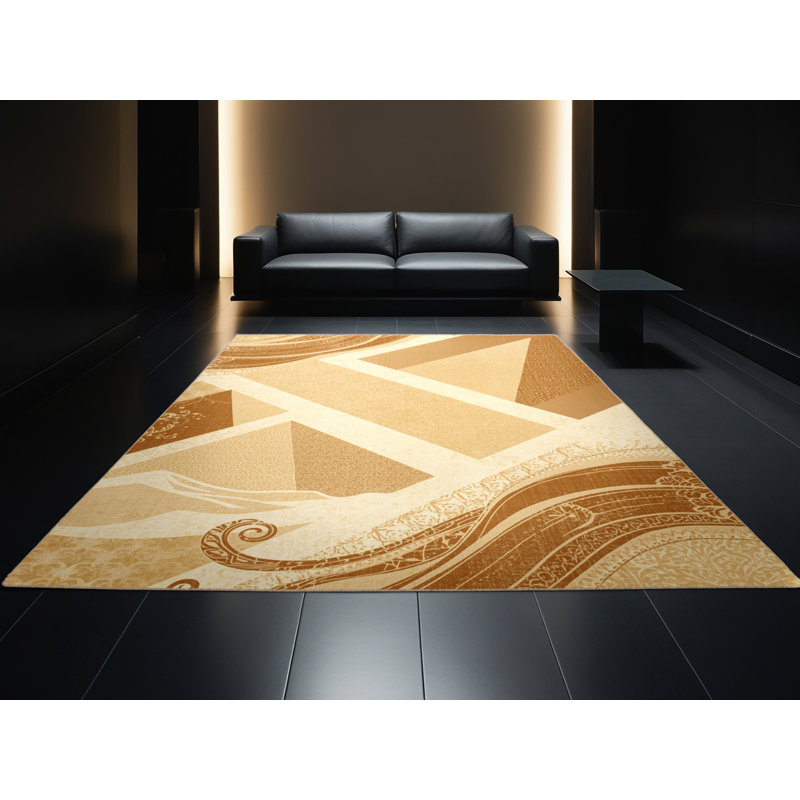 Tapis oriental classique brun / beige beige Paitlyn Cairo Pyramids, 8x12