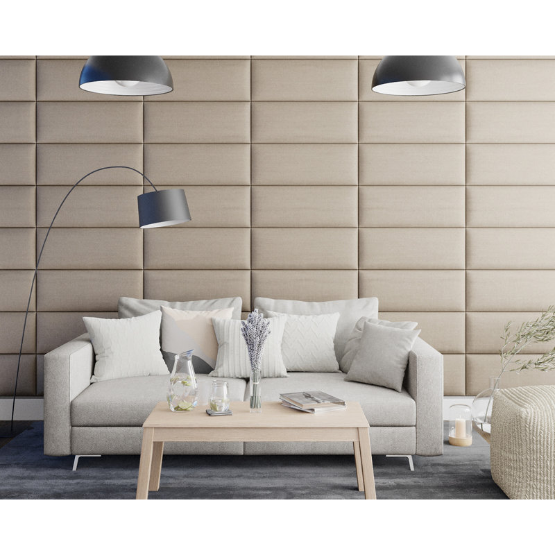 Kaitlinn 30 cm x 75 cm Peel and Stick Upholstered Wall Paneling in Natural
