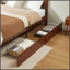 Grand lit plateforme en bois massif avec tiroirs de rangement, aucun sommier requis, tête de lit-643207396
