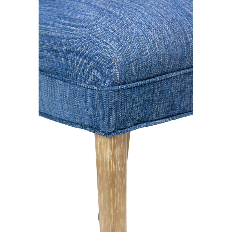 Alex 19'' H Upholstered Dining Chair, Walnut, Key-Largo Denim