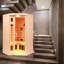 Rosalind Wheeler Delcan 2 - Person Indoor Bluetooth Compatible FAR Infrared Sauna with Remote Control in Hemlock