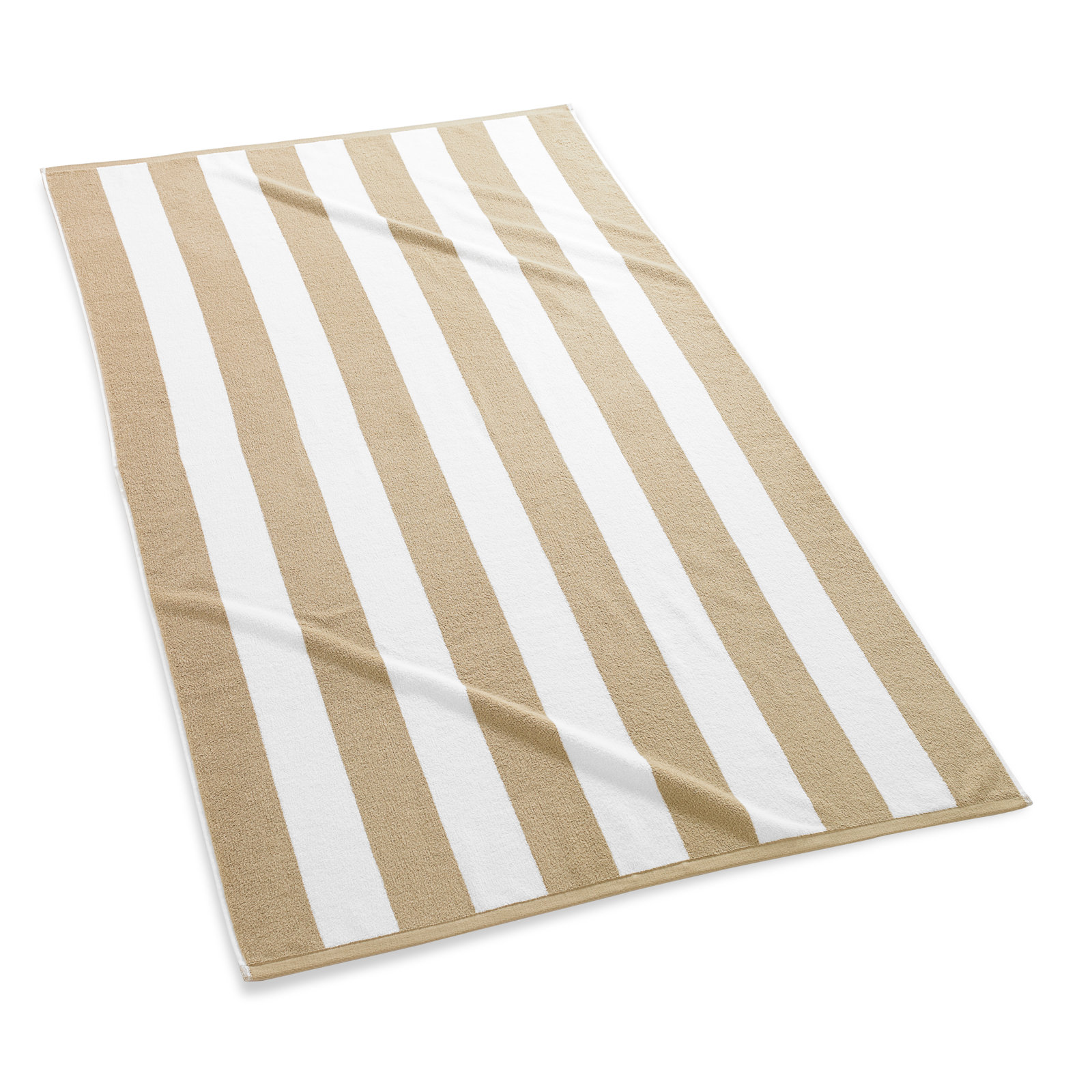 Mendel Striped Cotton Beach Towel, Sand