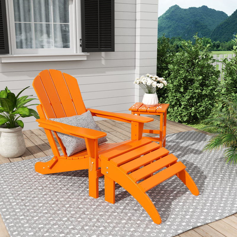 Chaise de patio avec repose-pieds Laguna, Orange