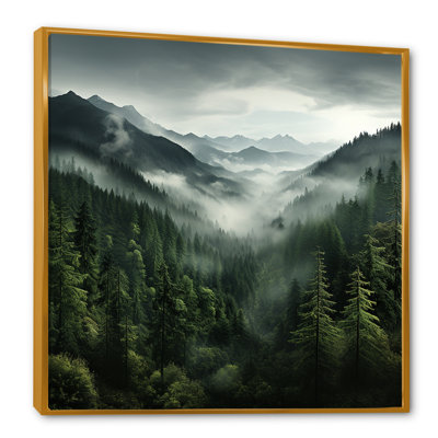 «Mystic Wilderness Pine Forest In Canada - Forest», art encadré