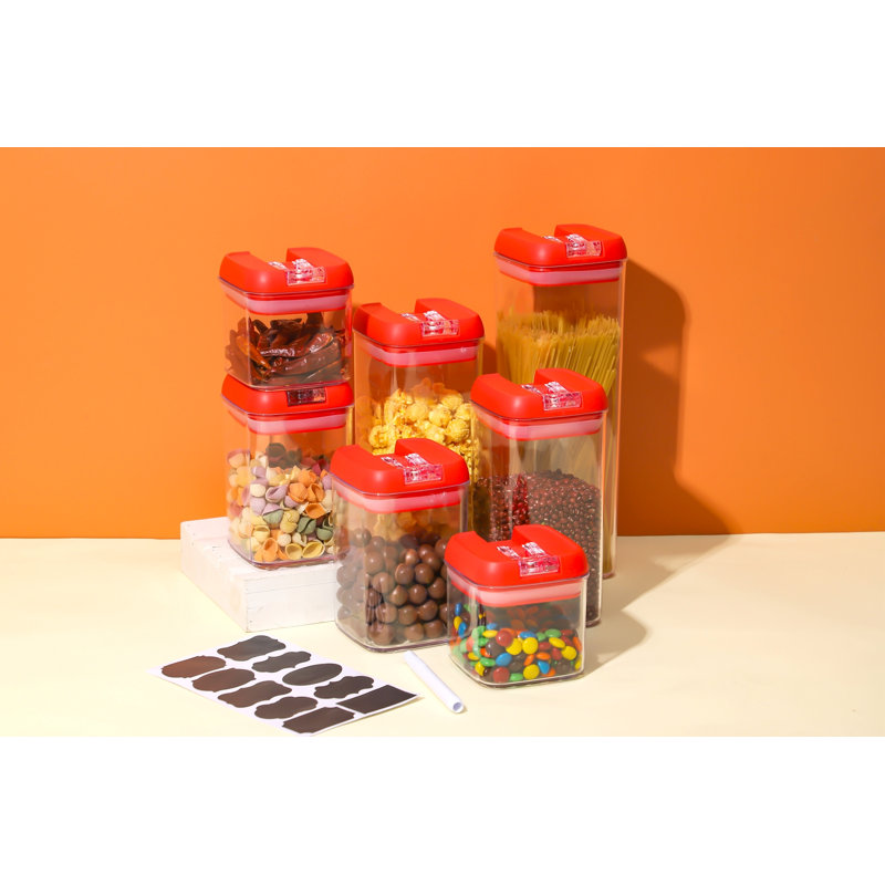 Ensemble de 7 contenants alimentaires, Rouge