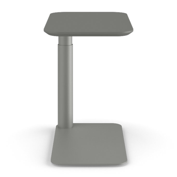 Micro flottant avec base et plateau en linoléum naturel, Gris